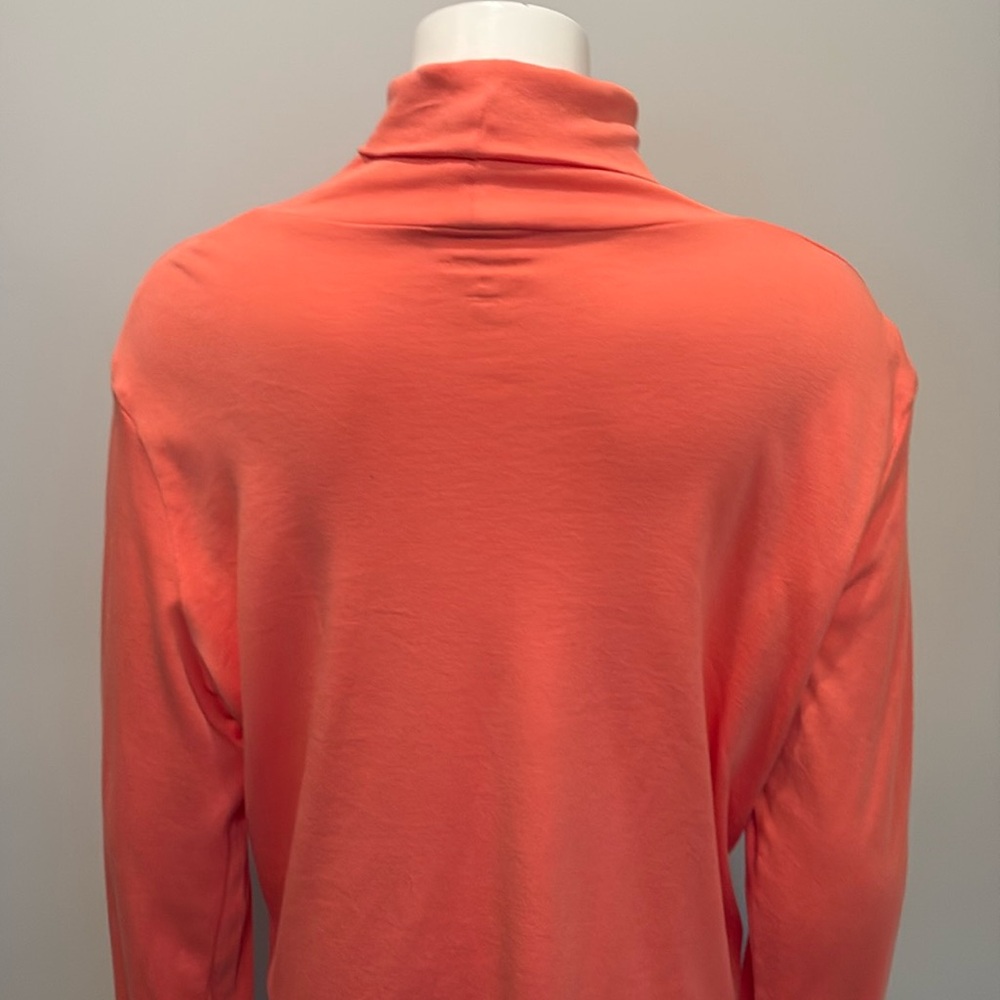 Winter Silks Coral Orange Turtleneck Top Size XL - Picture 6 of 8